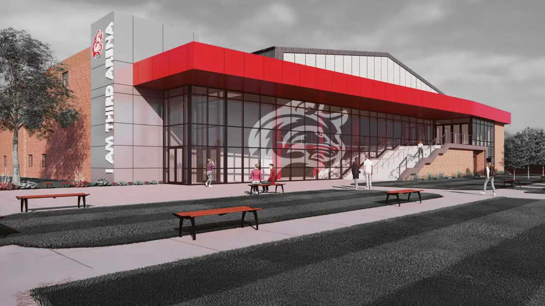 Rendering of outside of arena