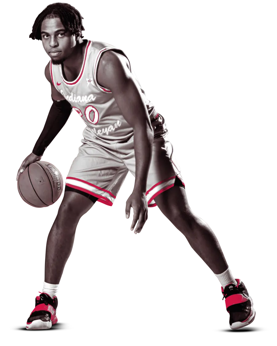 Basketball player dribbling the ball